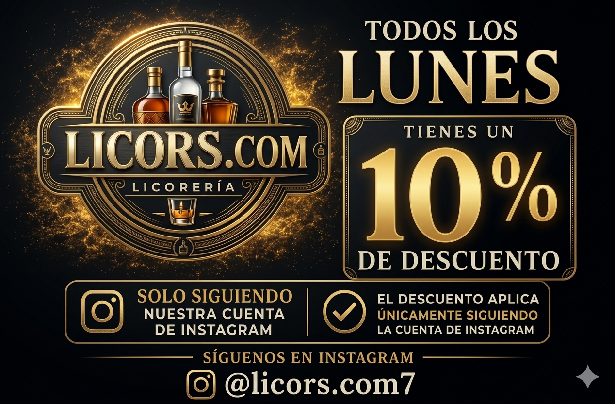 Promoción de lunes: 10% de descuento siguiendo Instagram @licors.com7